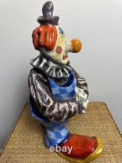 VTG Mid Century Paper Mache Clown Folk Art Sculpture Style Like Jeanne Valentine