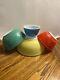 VTG Mid Century Pyrex Primary Colors Nesting Mixing Bowls Complete Set Of 4