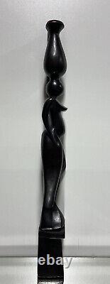 VTG. Mid Century WOOD SCULPTURE CARVING CUBISM MODERNISM ABSTRACT WOMAN CUBIST