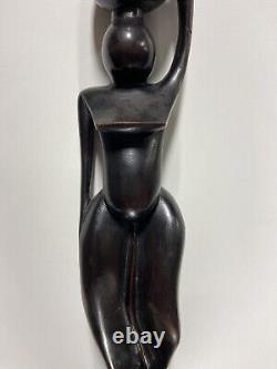 VTG. Mid Century WOOD SCULPTURE CARVING CUBISM MODERNISM ABSTRACT WOMAN CUBIST