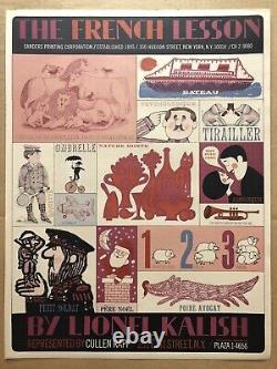 VTG Rare 1968 French Lesson POSTER MCM Mid Century 15.5 X 20.5 Lionel Kalish