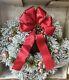 VTGMid Century BOTTLE BRUSH WREATH Flocked CHRISTMASORIG. BOX & TAGAMES STORE