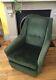 Vintage 1970s Mid Century MCM Dark Green ArmChair Side Chair