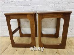 Vintage Bedside Table Set Of 2 Pair McIntosh Teak Mid Century Danish Design