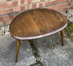 Vintage Ercol Pebble Nest Of Tables X3 Wood Blue Label 60s 70s Mid Century