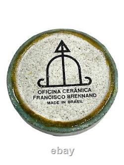 Vintage Francisco Brennand Brazil Mid Century Modern Bowl Officina Ceramica 4.5