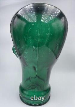Vintage Green Mannequin Glass Head Sculpture Mid Century Germany 1970s