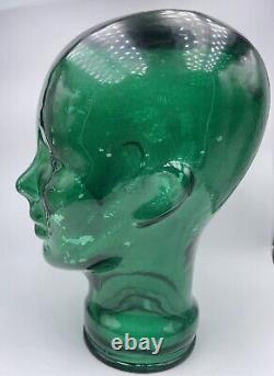 Vintage Green Mannequin Glass Head Sculpture Mid Century Germany 1970s