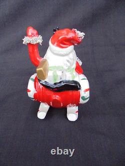 Vintage Kreiss Christmas Figurine Santa Reindeer Sleigh Spaghetti Mid Century