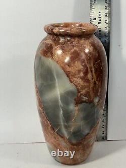 Vintage Late Mid Century 1970s European Honed Marble Vessel Vase -Heavy 4.75lb