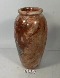 Vintage Late Mid Century 1970s European Honed Marble Vessel Vase -Heavy 4.75lb