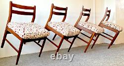Vintage Mid Century 4 Dining Chairs Upholstered Set Of Four Modern 1960 Delivery