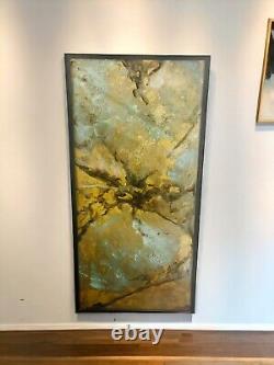 Vintage Mid Century C1970S, Hollywood Large Real Agate Framed Wall Art