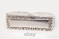 Vintage Mid Century Double Finger Silver Ring Sizes 9.25 / 11