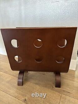 Vintage Mid Century Modern Alvar Aalto Style Bentwood Magazine Record Rack Wood