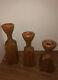 Vintage Mid Century Modern Danske Wood Candle Holders/ Pillars (set Of 3) MCM