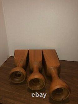 Vintage Mid Century Modern Danske Wood Candle Holders/ Pillars (set Of 3) MCM