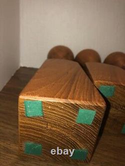 Vintage Mid Century Modern Danske Wood Candle Holders/ Pillars (set Of 3) MCM