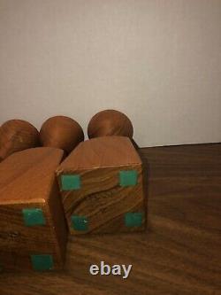 Vintage Mid Century Modern Danske Wood Candle Holders/ Pillars (set Of 3) MCM