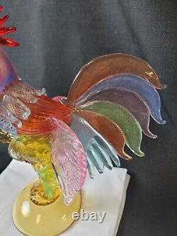 Vintage Mid-Century Murano Glass Rooster 14 Italy