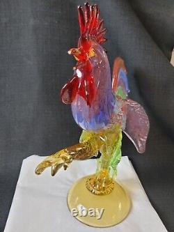 Vintage Mid-Century Murano Glass Rooster 14 Italy