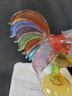 Vintage Mid-Century Murano Glass Rooster 14 Italy