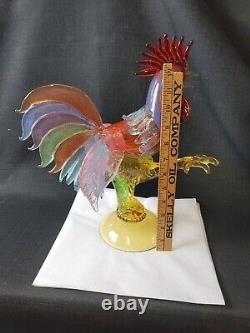 Vintage Mid-Century Murano Glass Rooster 14 Italy