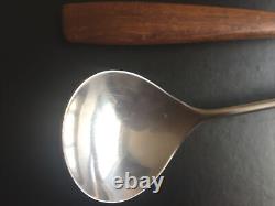 Vintage Mid Century Norwegian Modern Salad Serving Utensils- Wood Handles