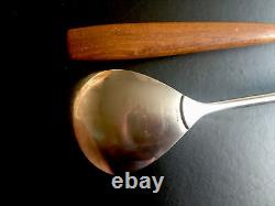 Vintage Mid Century Norwegian Modern Salad Serving Utensils- Wood Handles