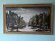 Vintage Mid Century Ron Folland Framed Cityscape