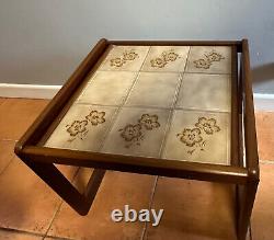 Vintage Mid Century Tile Top Teak Coffee Table