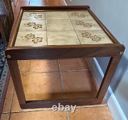 Vintage Mid Century Tile Top Teak Coffee Table