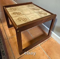 Vintage Mid Century Tile Top Teak Coffee Table