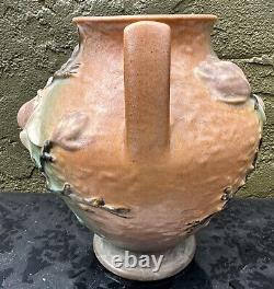 Vintage Roseville Pottery Brown Magnolia Double Handled Vase