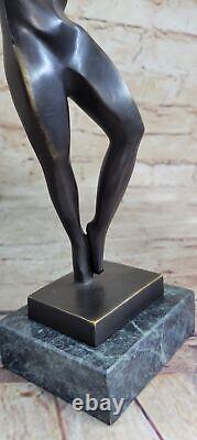 Vtg Abstract Mid Century Modern Brutalist Bronze Basketball Sports Art Sculpture