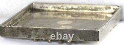 Vtg Hand Wrought MID Century Modernist Sterling Silver Box Top Cover 2 Ounces