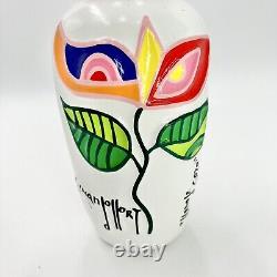 Vtg MID-CENTURY Fernando Llort Lenna de Gozo Art Pottery Vase Signed 7