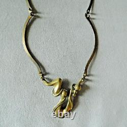 Vtg. MID Century Jack Boyd Brutalist Bronze Necklace / Hand Forged & Hand Made