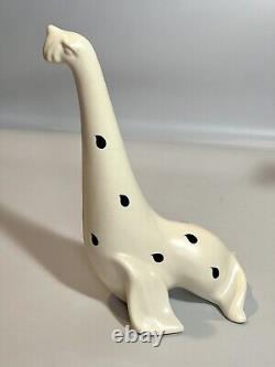 Vtg Mid Century 1960's Modernist Pottery Polka Dot Seal Rooster Elephant Japan