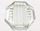 Vtg Mid Century ART DECO Heavy Crystal Clear Art Glass Ashtray Octagon 8 Sided