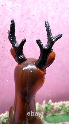 Vtg Mid Century Christmas Rudolph REINDEER W Jingle Bells 9 IN tall Plastic