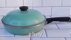 Vtg Mid Century Club Aqua Teal Turquoise Blue Cast Aluminum Cookware Set Of 6