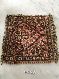 Vtg Mid Century/Hollywood Regency Mini Square Turkish Wool Rug
