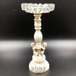 Vtg Mid Century Hollywood Regency Novelty Resin Cherub 10 Glass Ashtray Stand