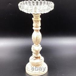 Vtg Mid Century Hollywood Regency Novelty Resin Cherub 10 Glass Ashtray Stand