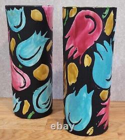 Vtg Mid Century MCM Alvino Bagni Pop Op Art Pottery Bitossi Raymor Era Vase Set