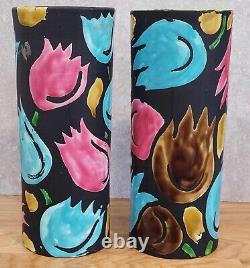 Vtg Mid Century MCM Alvino Bagni Pop Op Art Pottery Bitossi Raymor Era Vase Set