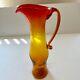 Vtg Mid-Century Modern BLENKO GLASS TANGERINE / AMBERINA PITCHER 6030M by HUSTED