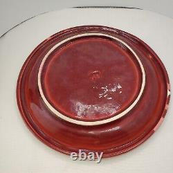 Vtg Mid Century Modern Made In Italy Red Ceramic Pottery Ashtray Figurehead 8