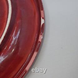 Vtg Mid Century Modern Made In Italy Red Ceramic Pottery Ashtray Figurehead 8